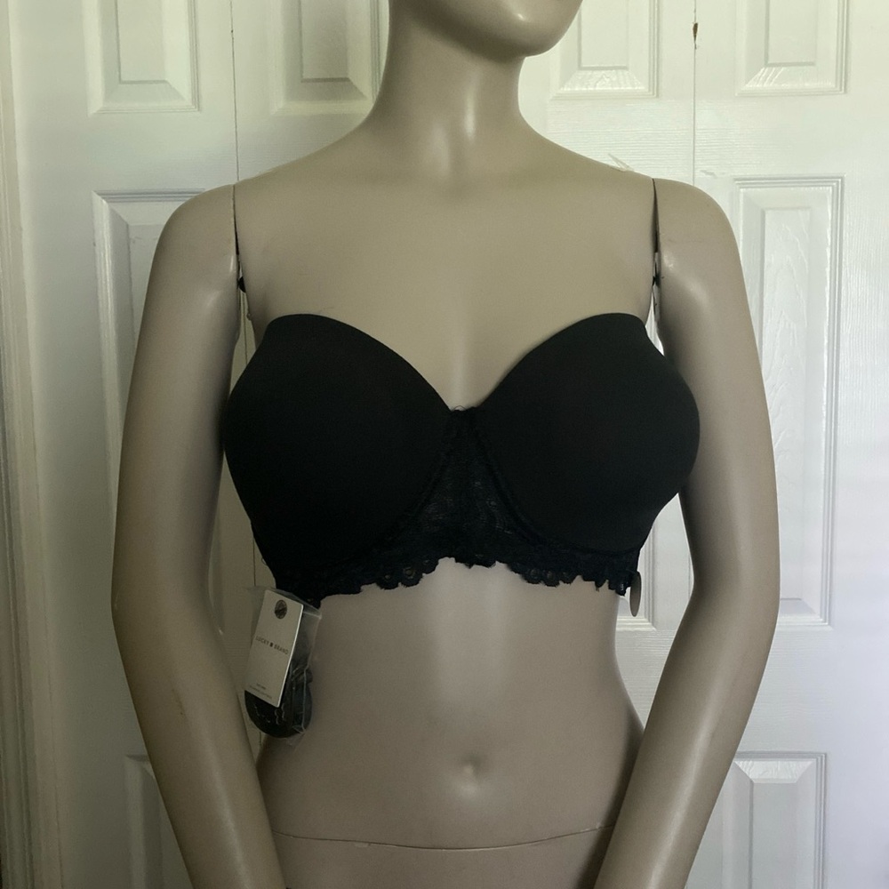 Lucky Brand Full Figure Convertible Strapless Bra Removeable Straps Wire sze 40C